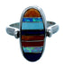 Reversible Turquoise Sterling Silver Multicolor Inlay Ring Size 5 LX113275